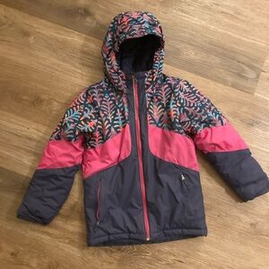 Columbia Kids Pink and Blue Patterned Insulated Jacket